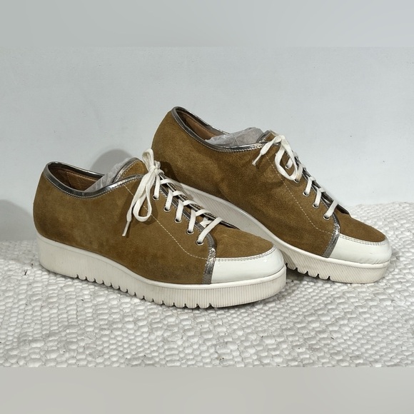 AQUATALIA Tan suede platform sneakers size 8 - Picture 4 of 10